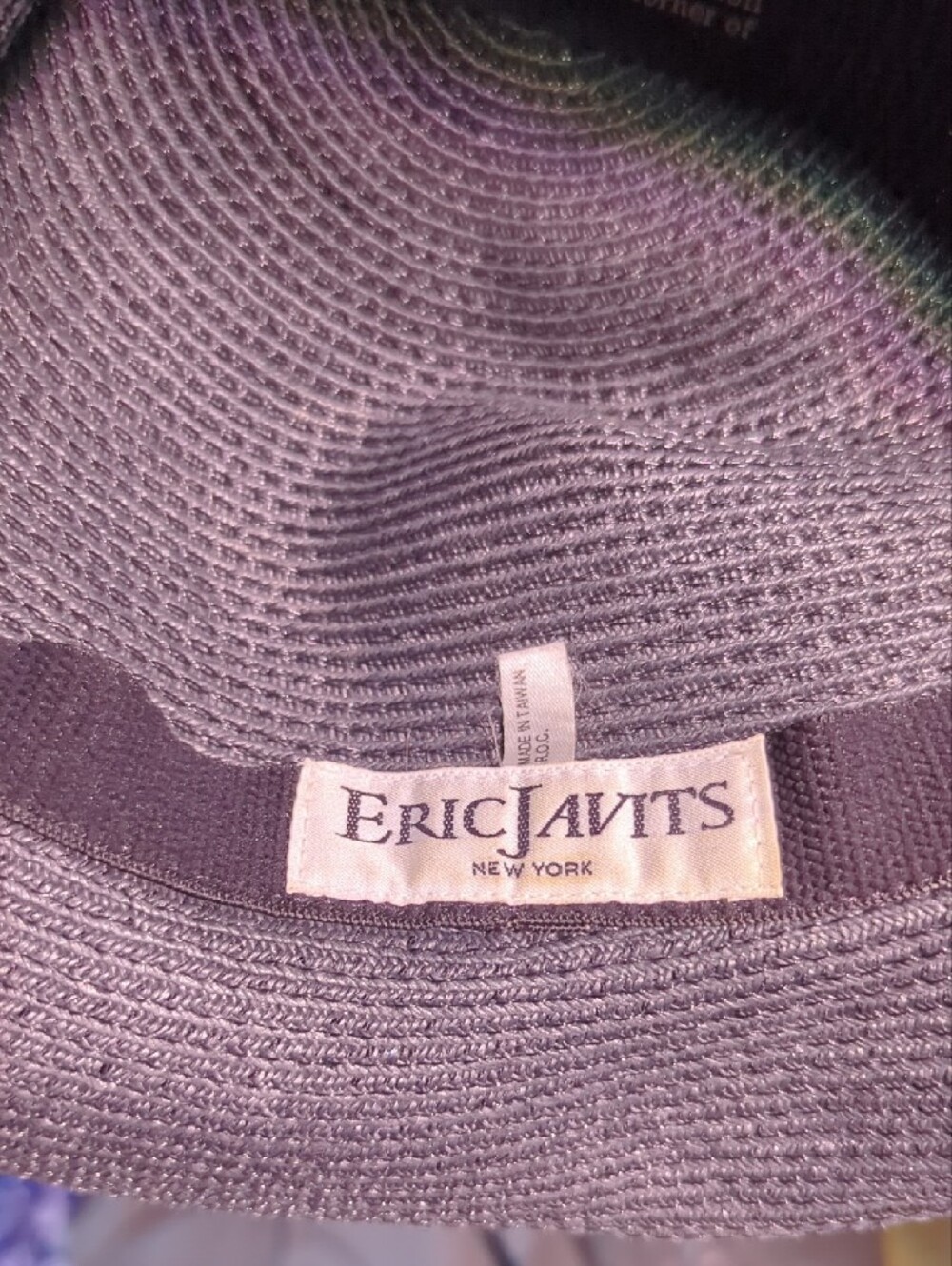 Eric Javits Black Straw Fedora Hat - Picture 3 of 4